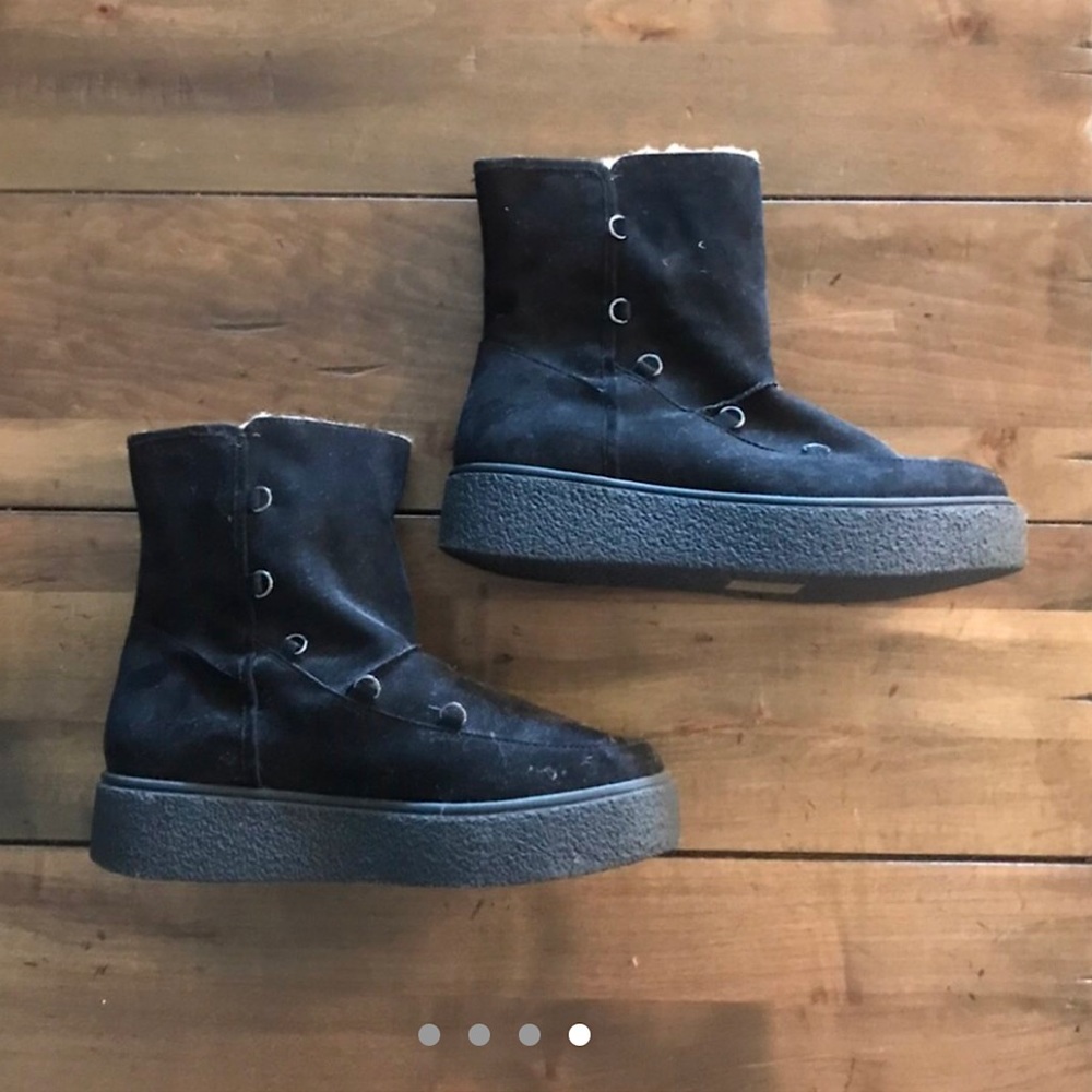 NWOT ASOS BLACK WINTER BOOTS PLATFORM
